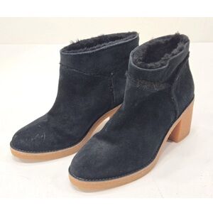 Ugg Kasen Suede Wool Spill Seams Black Womens Ankle Boots 1018644 Size 8